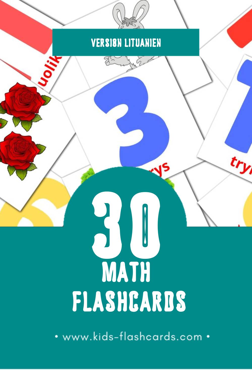 Flashcards Visual Matematika  pour les tout-petits (30 cartes en Lituanien)