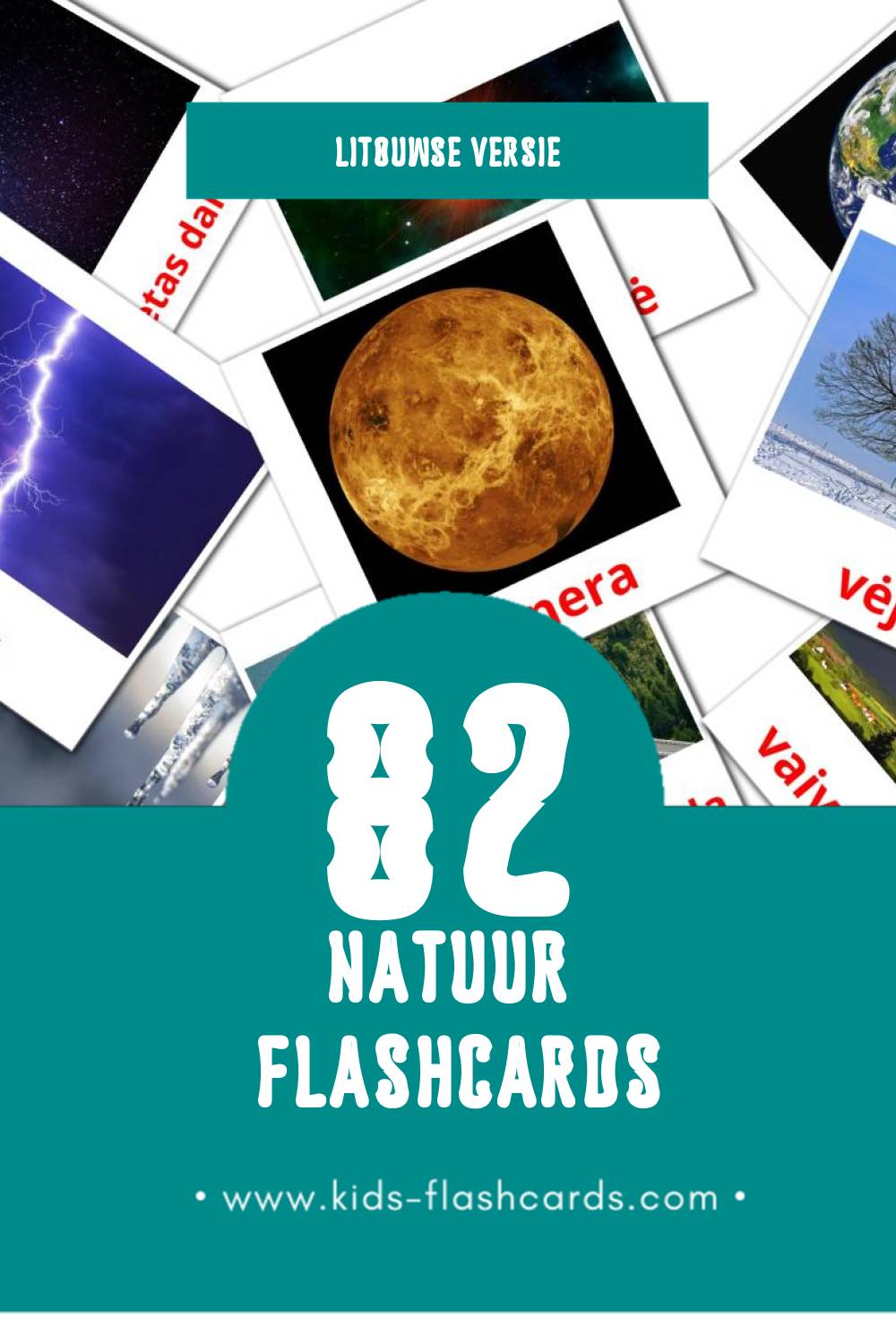 Visuele Gamta Flashcards voor Kleuters (82 kaarten in het Litouws)