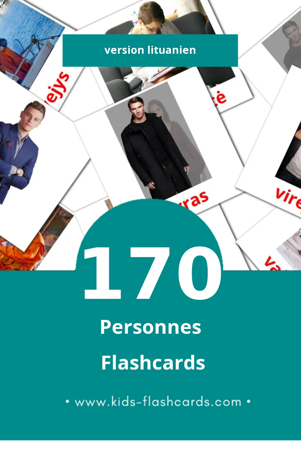 Flashcards Visual Žmonės pour les tout-petits (170 cartes en Lituanien)