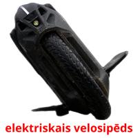 elektriskais velosipēds flashcards illustrate