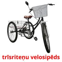 trīsriteņu velosipēds flashcards illustrate