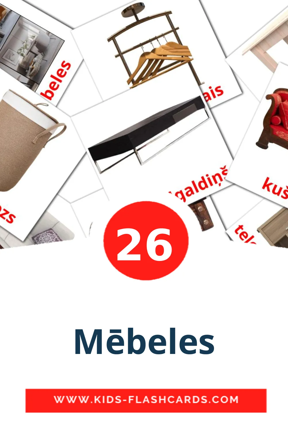 26 Mēbeles fotokaarten voor kleuters in het lets