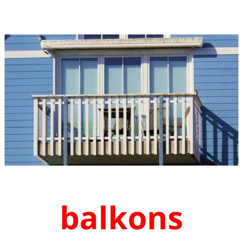 balkons picture flashcards
