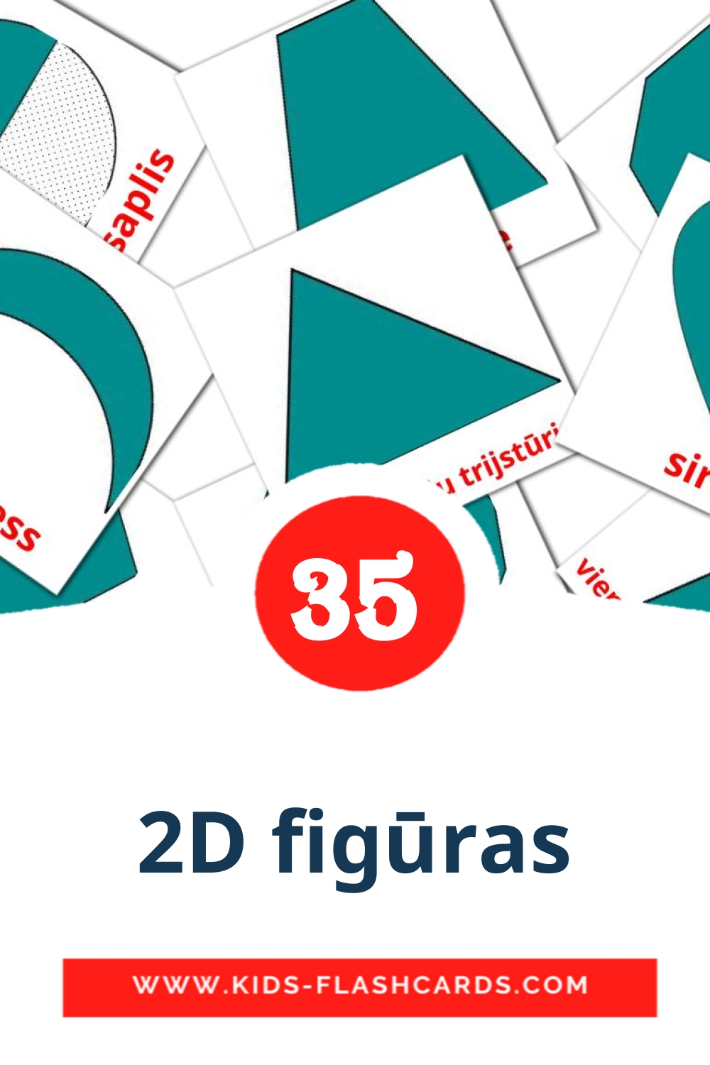 2D figūras на латышском для Детского Сада (35 карточек)