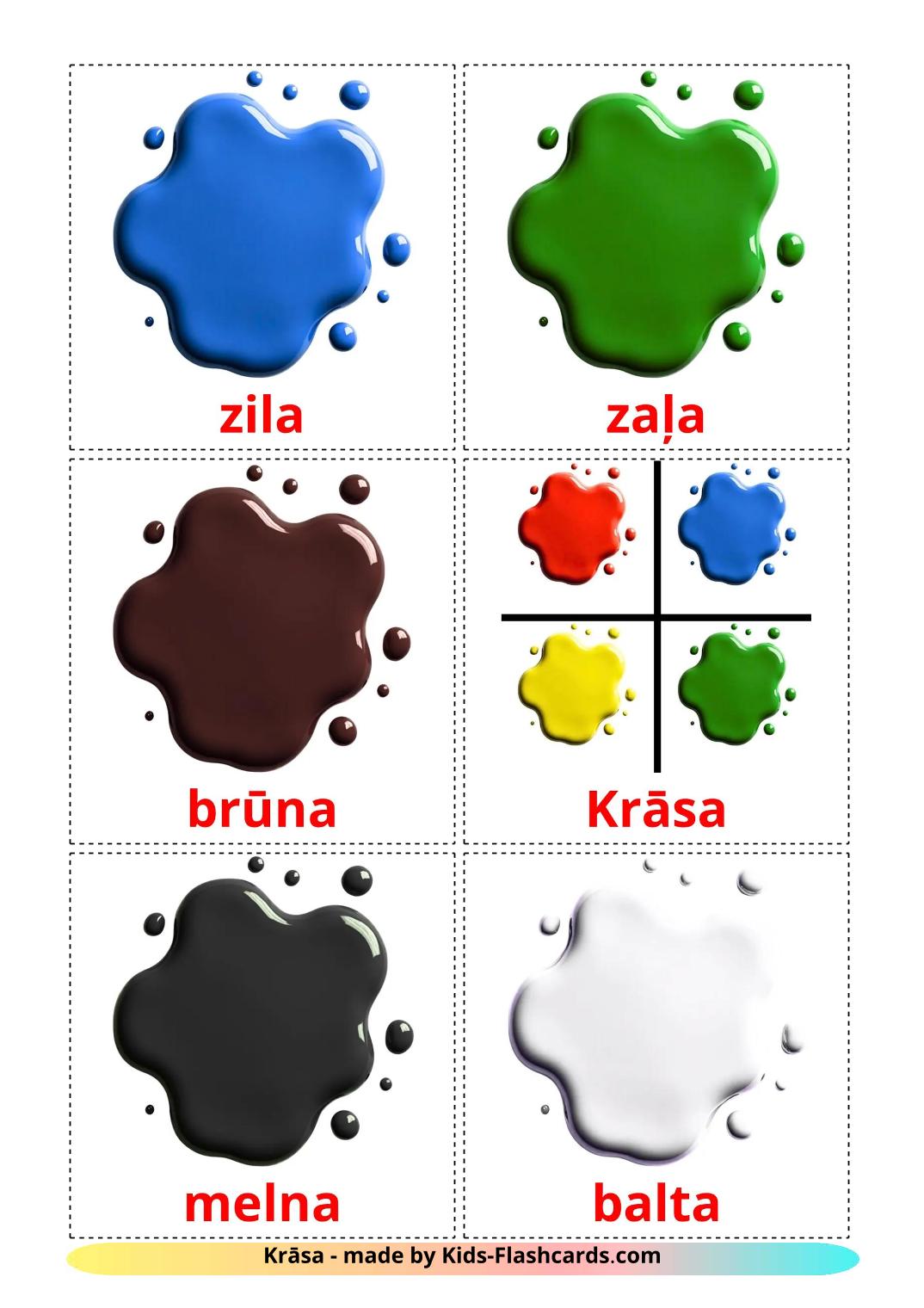 Kleuren - 11 gratis printbare letse kaarten