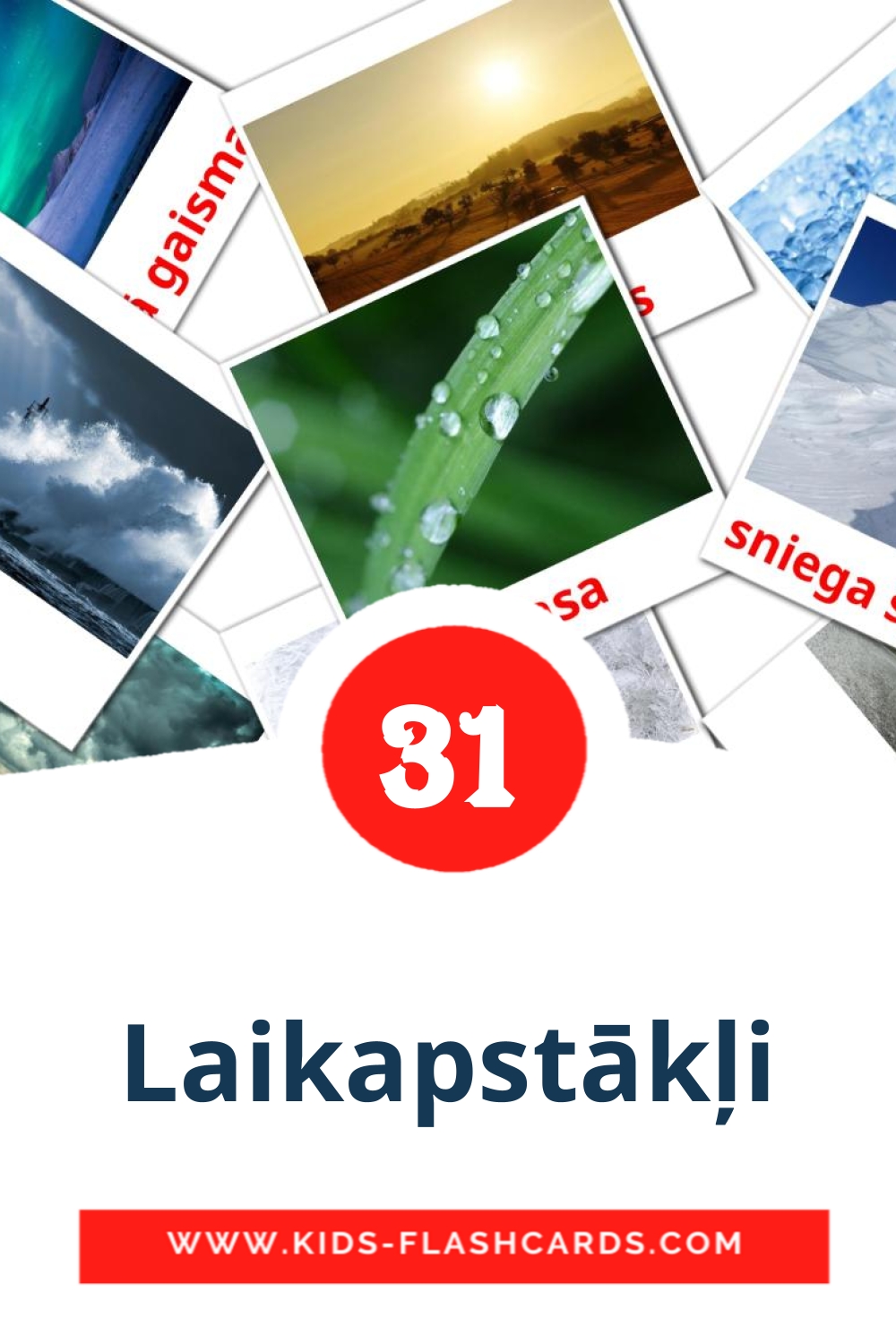 Laikapstākļi на латышском для Детского Сада (31 карточка)