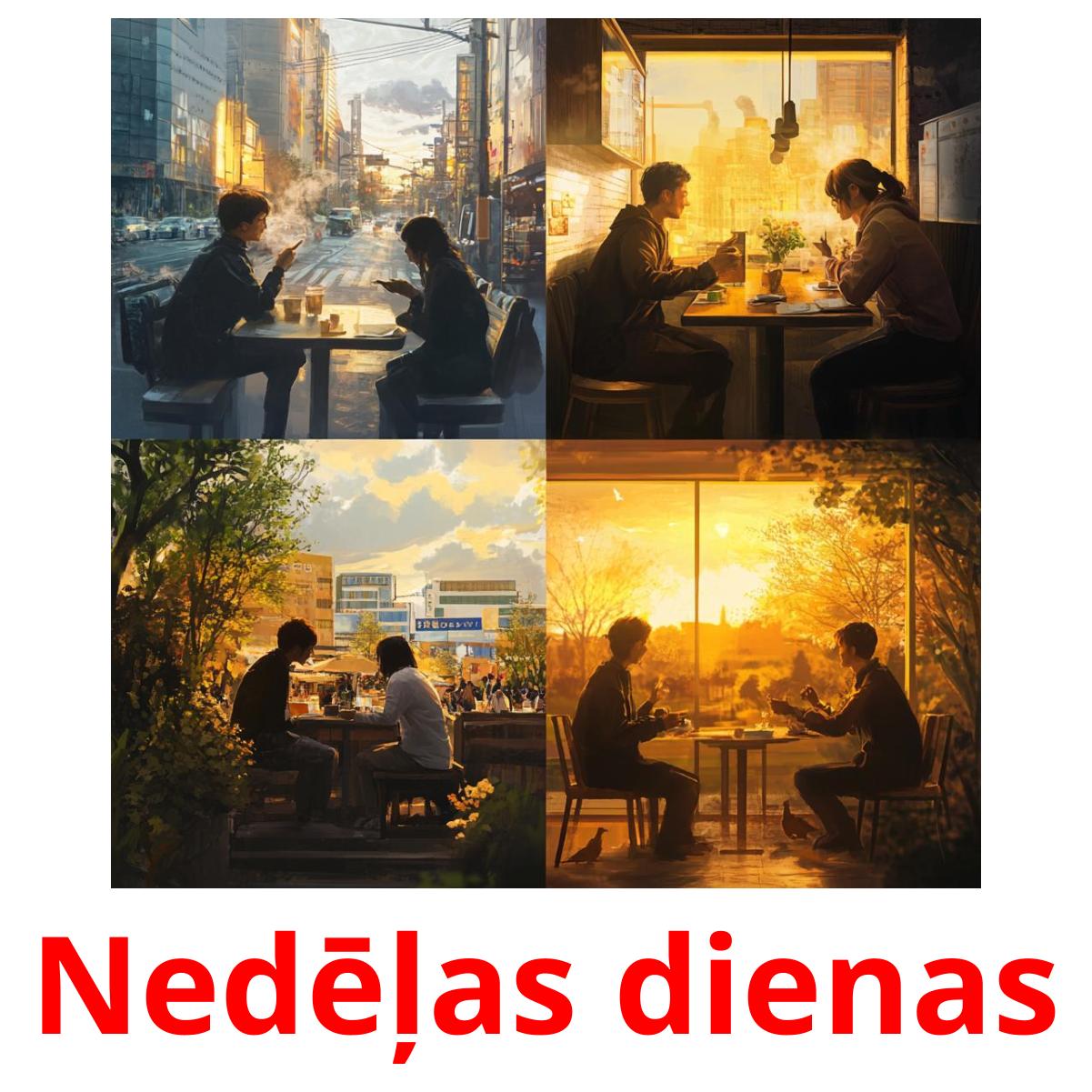 Nedēļas dienas picture flashcards