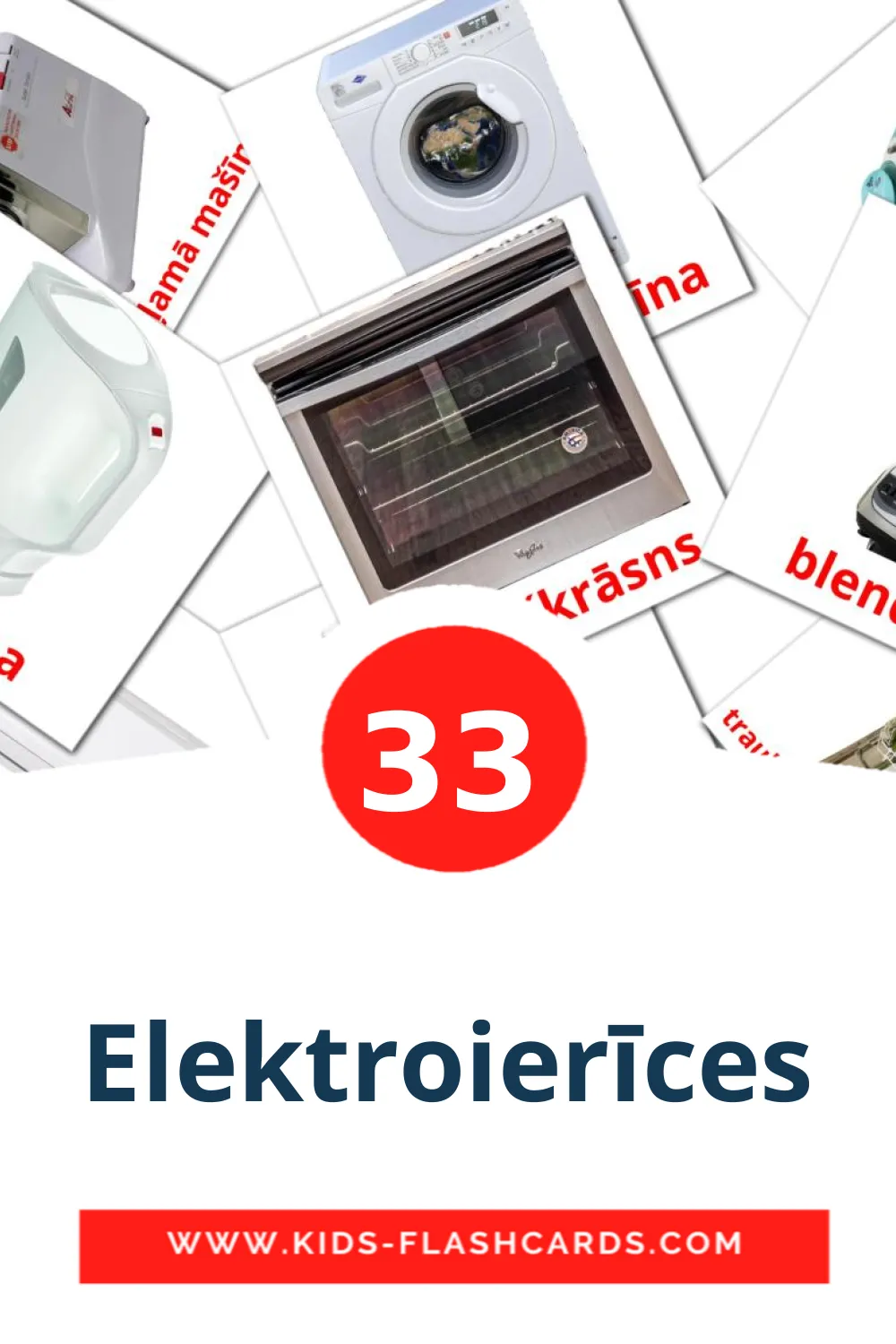 33 Elektroierīces fotokaarten voor kleuters in het lets