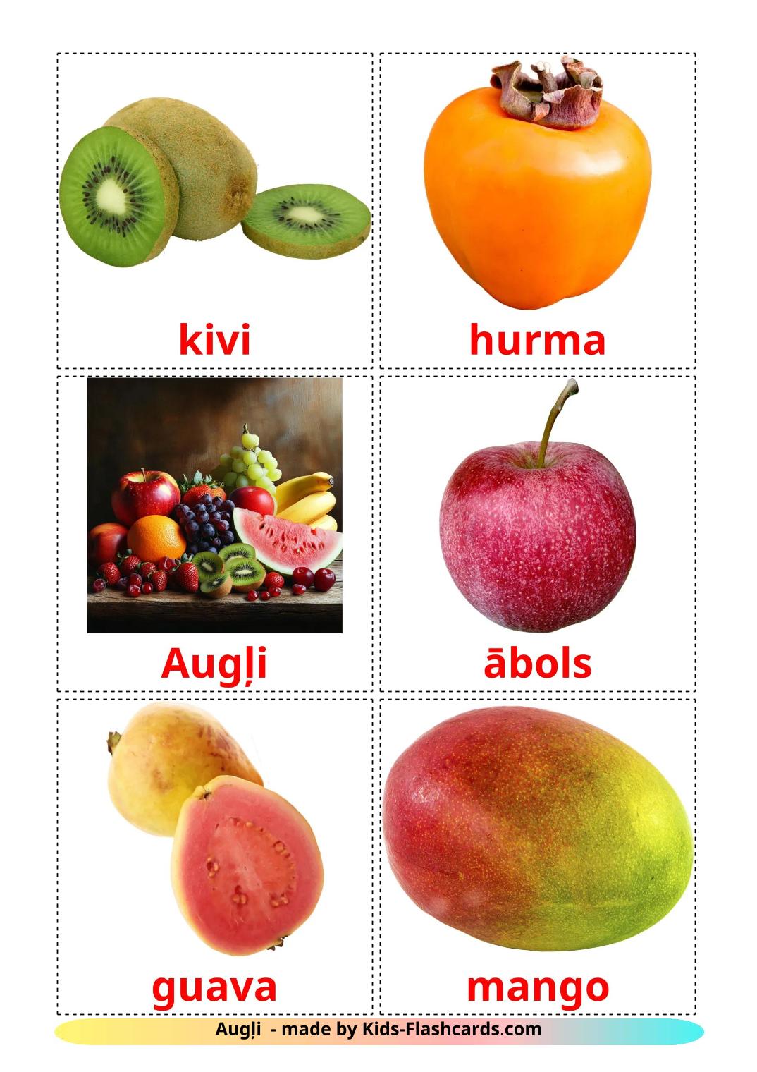 Fruit  - 21 gratis printbare letse kaarten