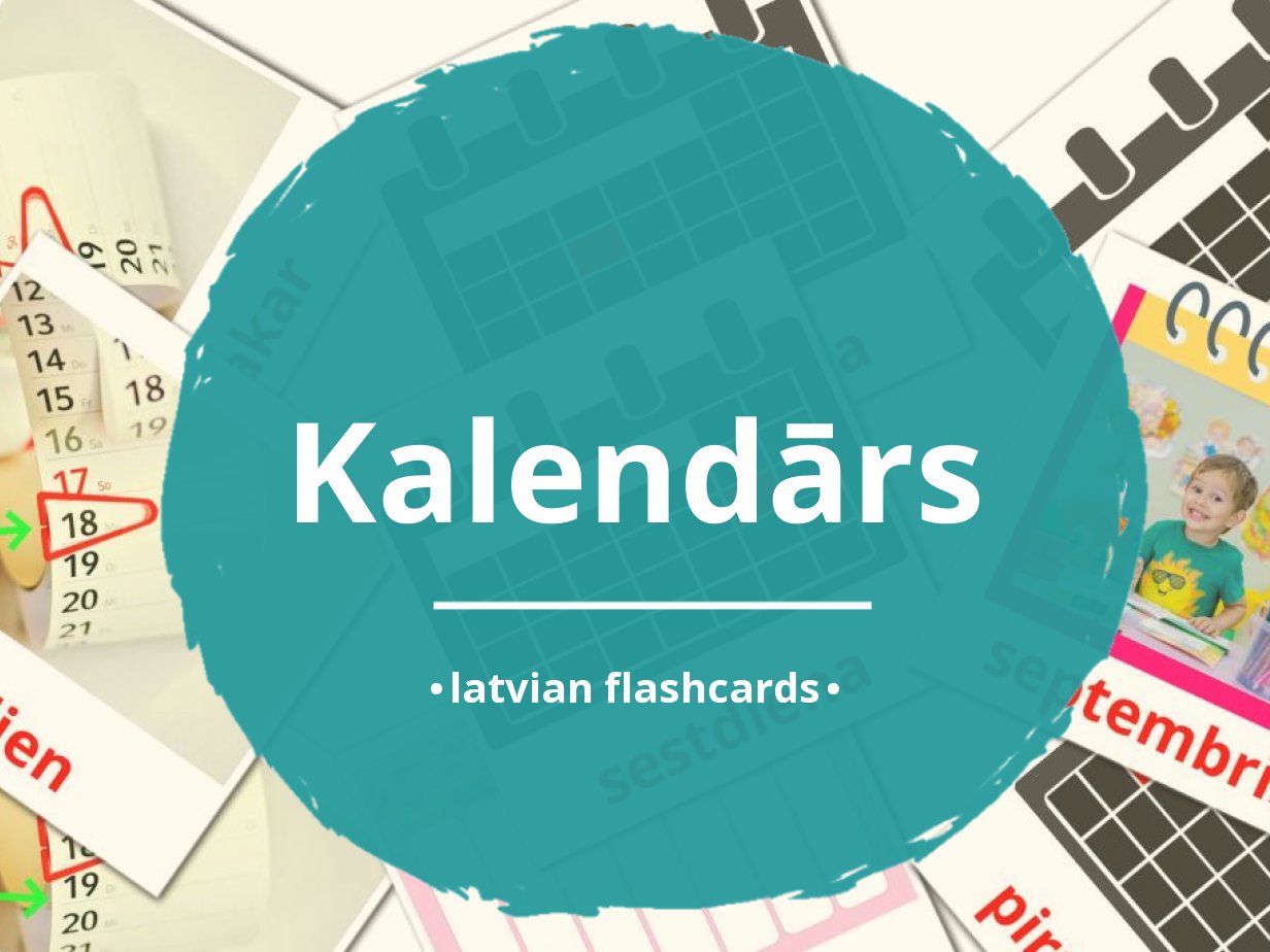 24 FREE Latvian Calendar Flashcards PDF