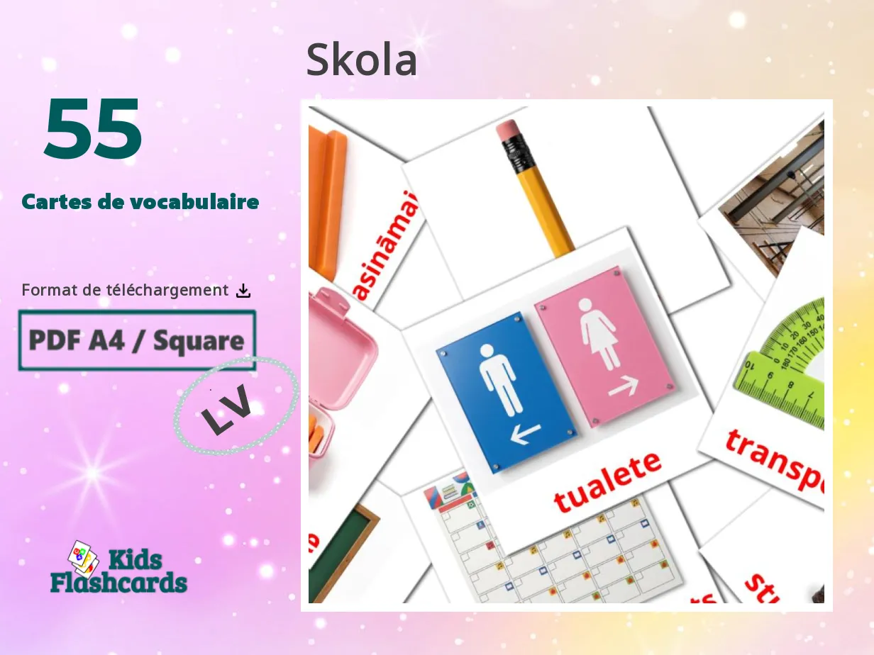 55 Cartes de vocabulaire École GRATUITES à imprimer | PDF | Vocabulaire ...