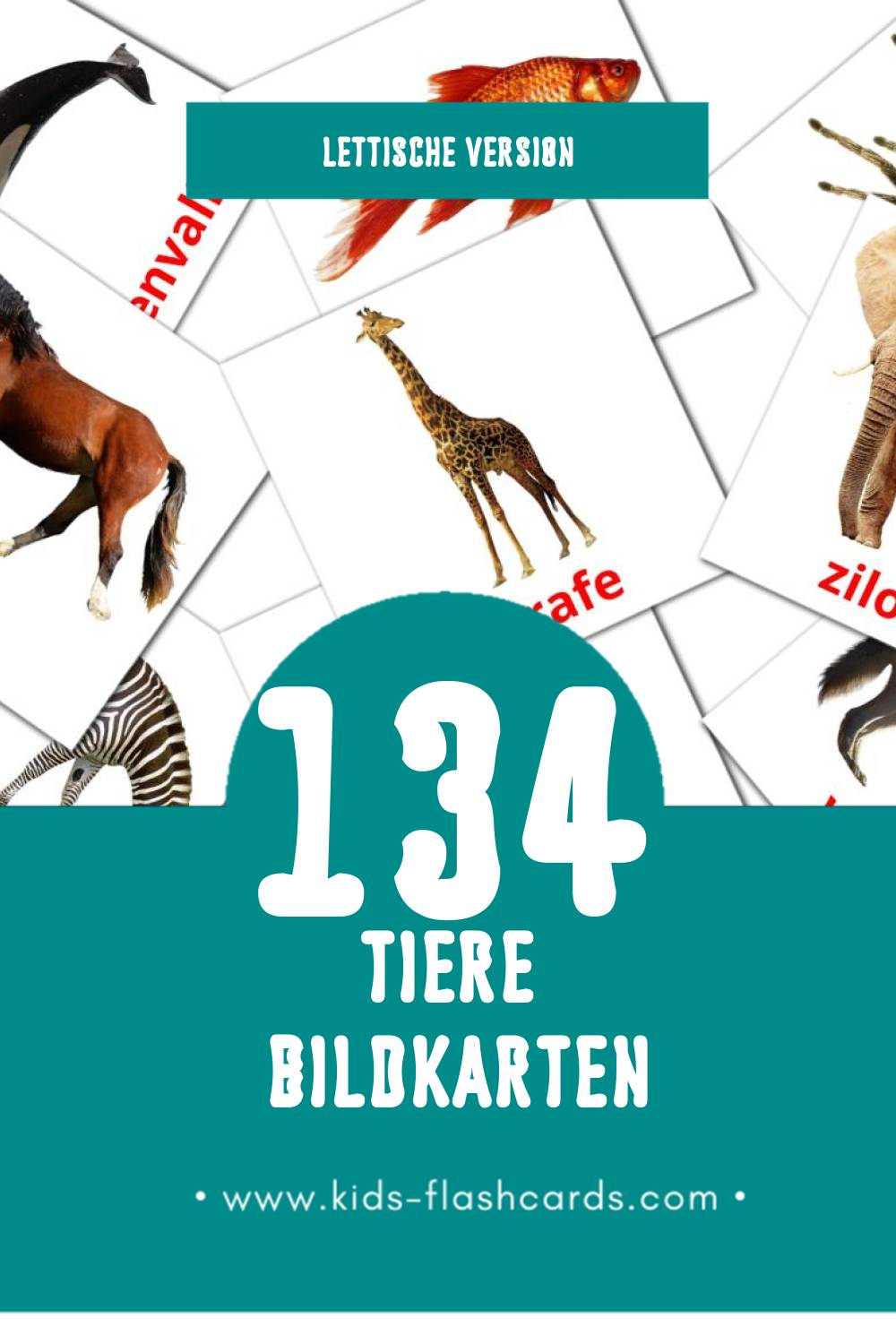 Visual dzīvnieki Flashcards für Kleinkinder (134 Karten in Lettisch)