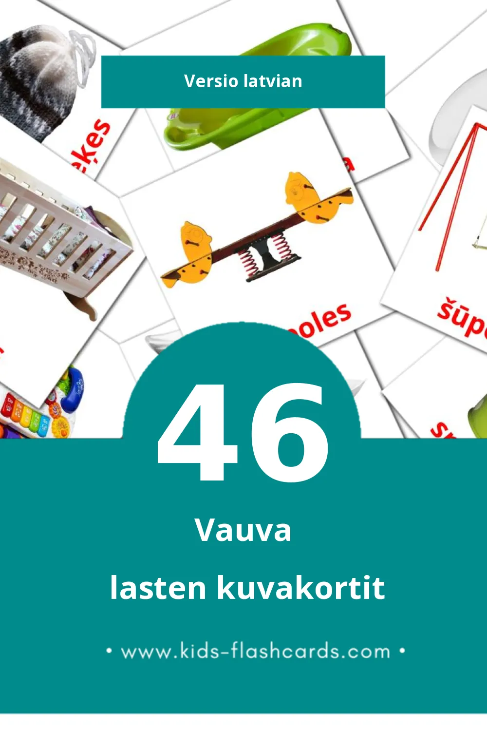 Visuelle billedkort for børn om Mazulis til småbørn (46 kort på Latvianksi)