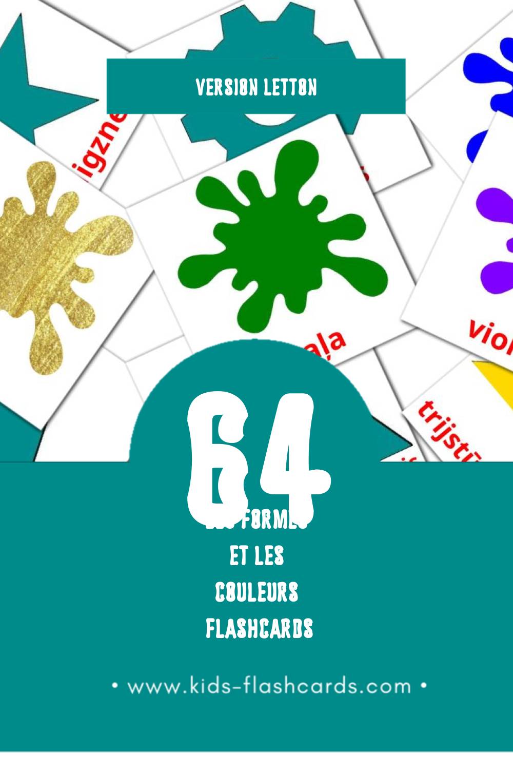 Flashcards Visual Figūras pour les tout-petits (64 cartes en Letton)