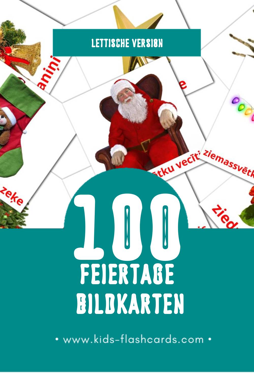 Visual Brīvdienas Flashcards für Kleinkinder (75 Karten in Lettisch)