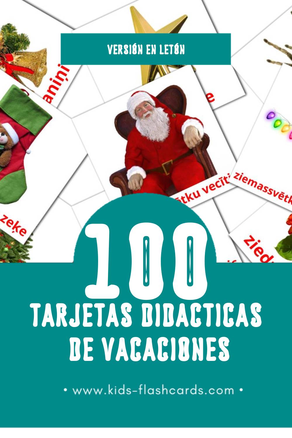 Tarjetas visuales de Brīvdienas para niños pequeños (100 tarjetas en Letón)