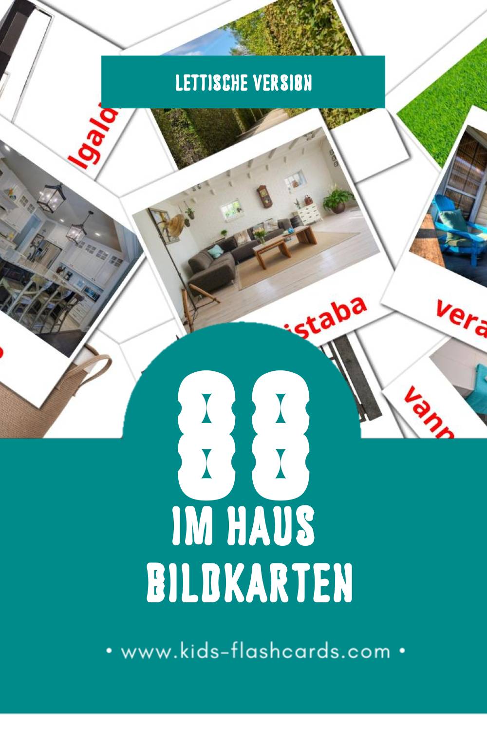 Visual Maja Flashcards für Kleinkinder (88 Karten in Lettisch)