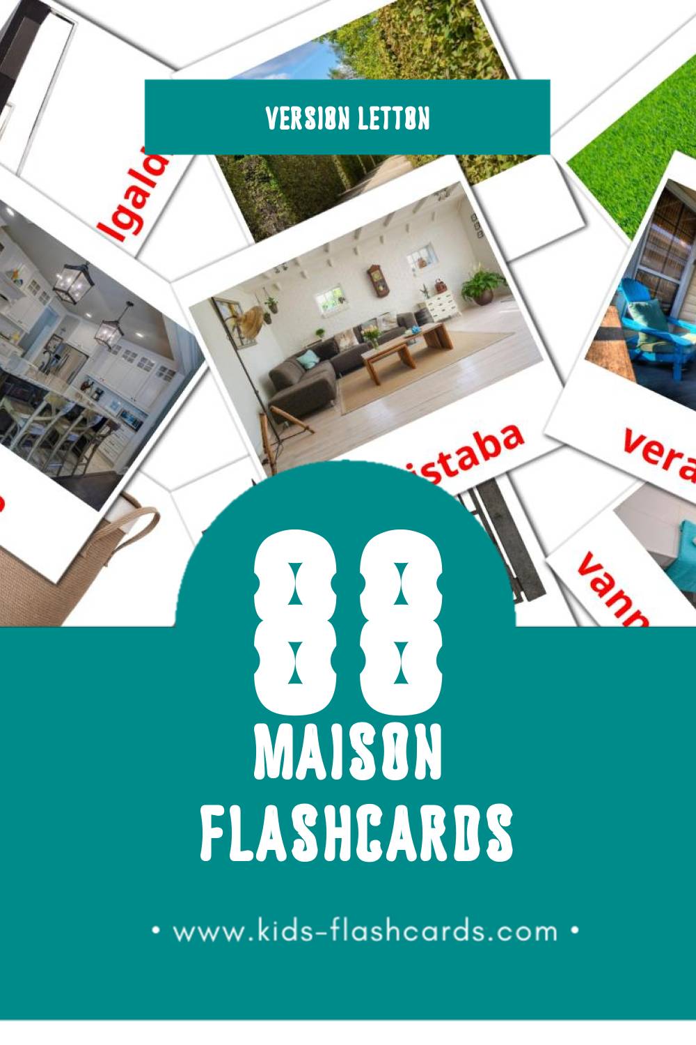 Flashcards Visual Maja pour les tout-petits (88 cartes en Letton)