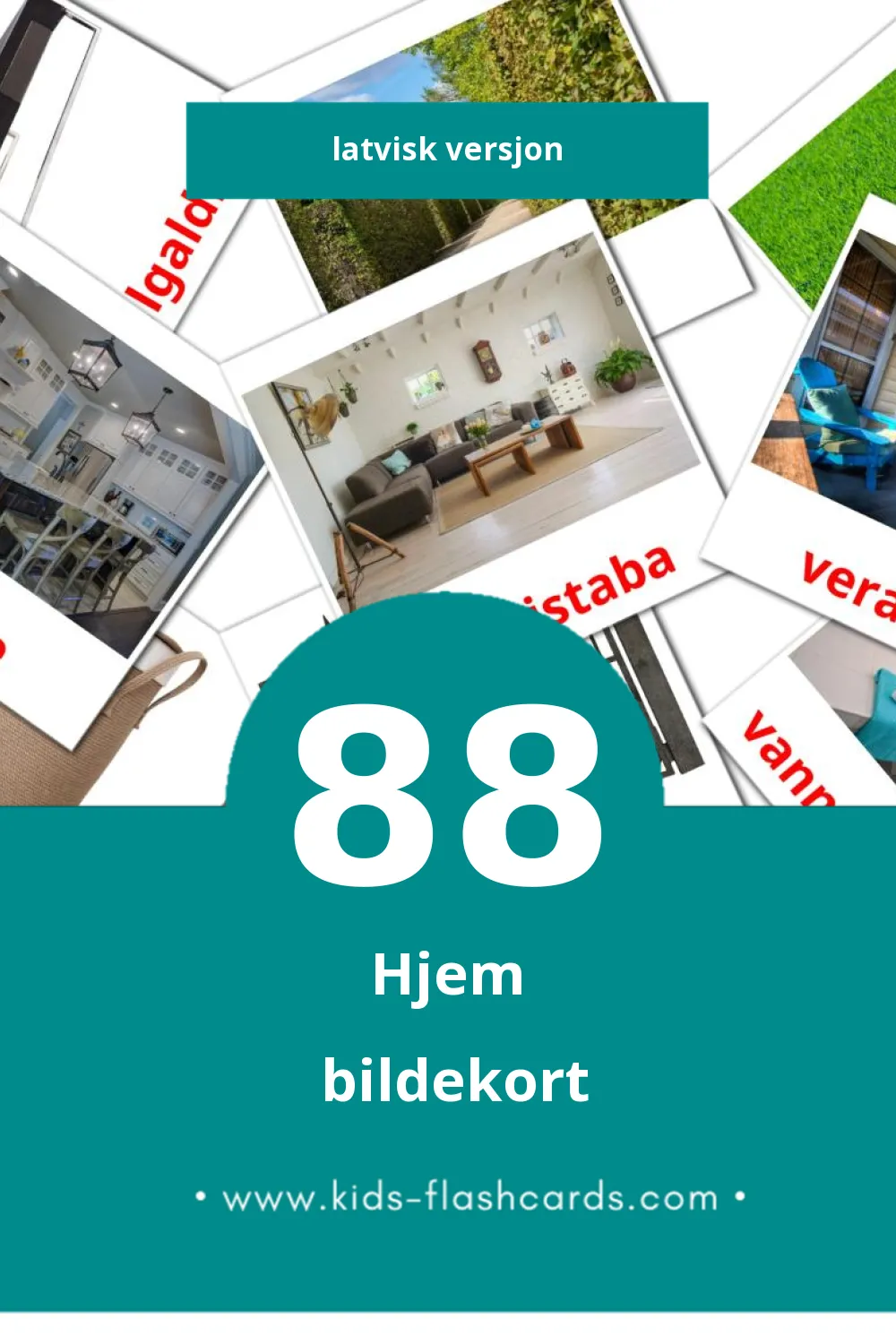 Visuelle Maja bildekort for småbarn (88 kort på Latvisk)