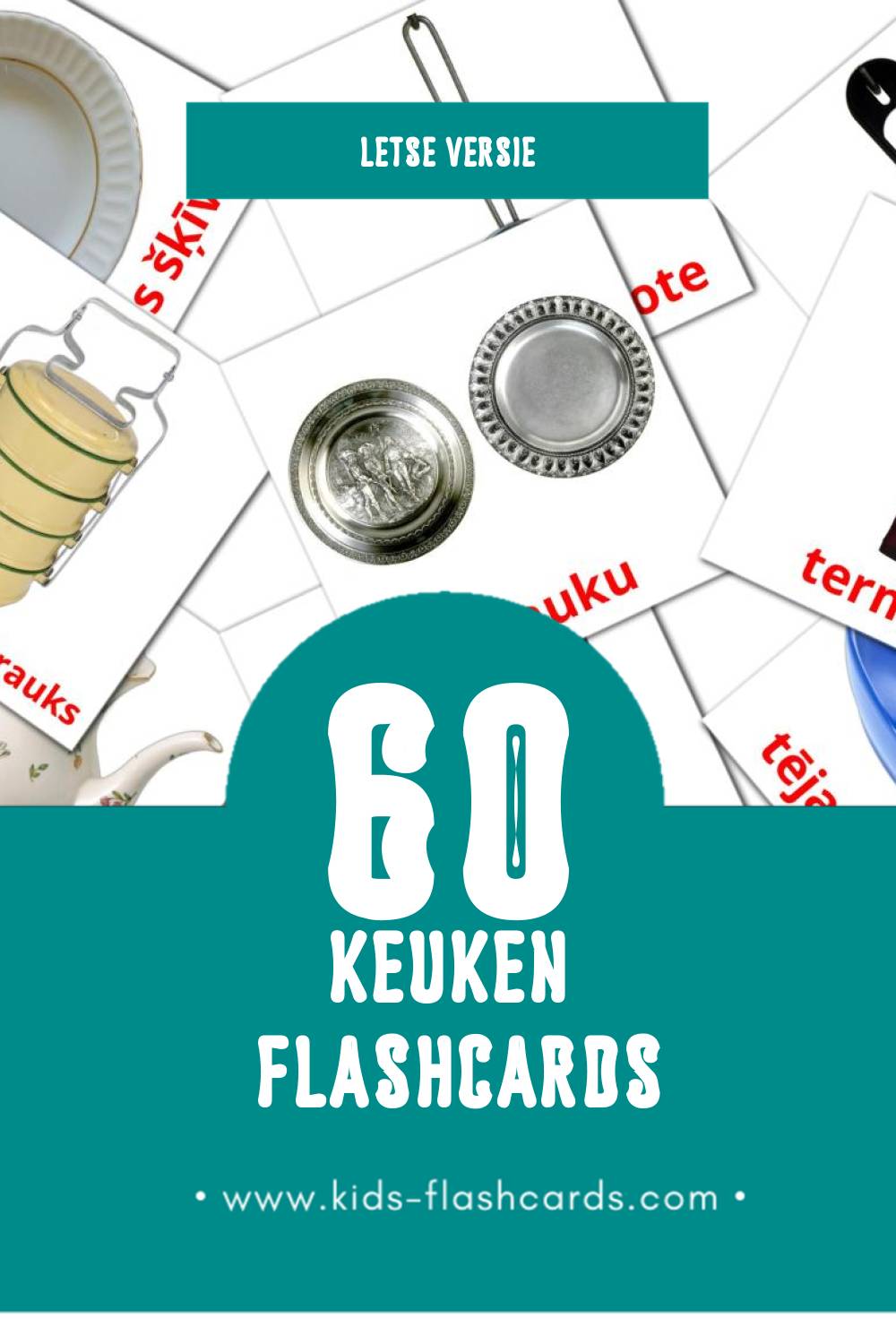 Visuele Virtuve Flashcards voor Kleuters (60 kaarten in het Lets)