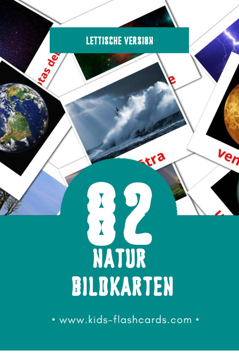 Visual Daba Flashcards für Kleinkinder (82 Karten in Lettisch)