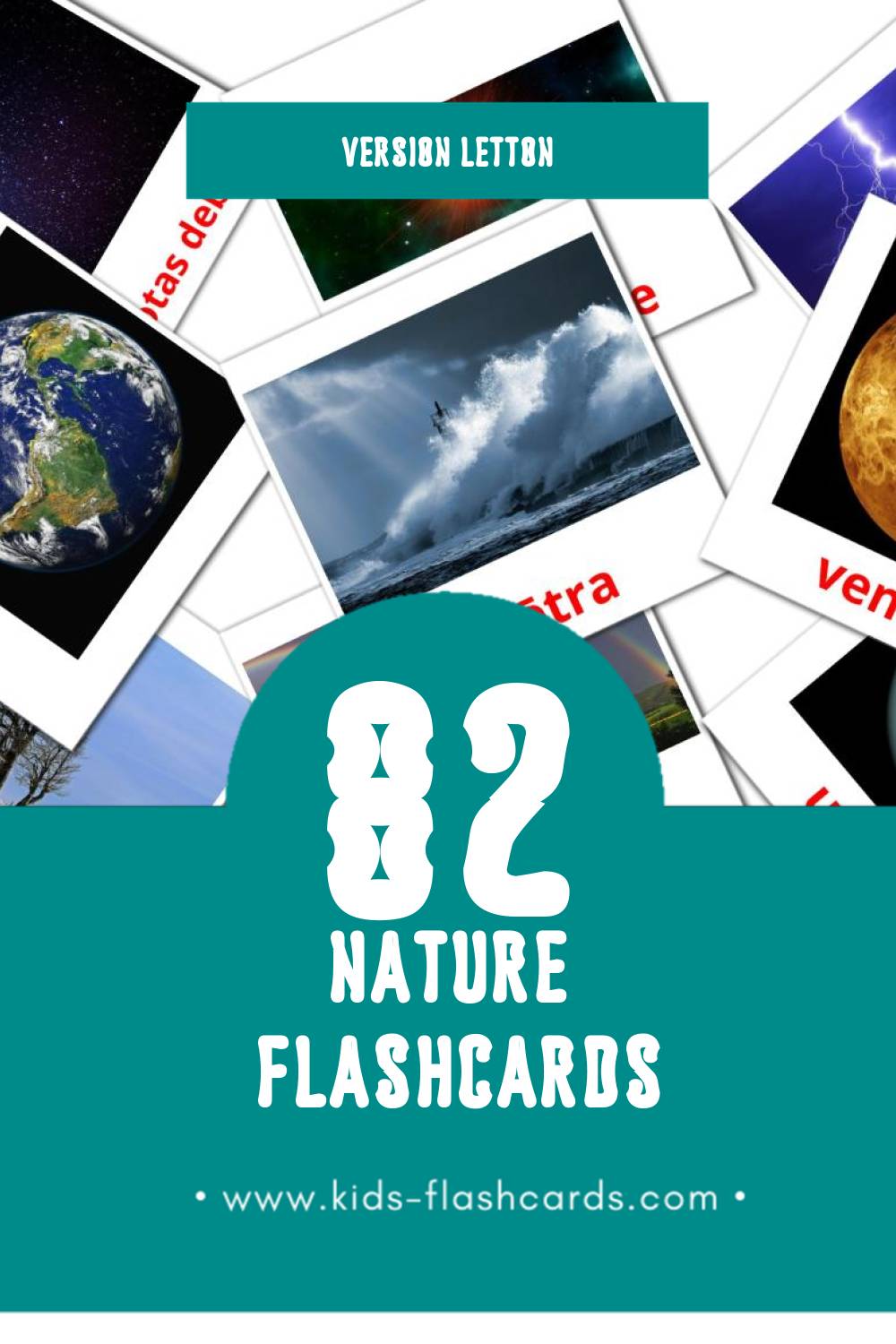 Flashcards Visual Daba pour les tout-petits (82 cartes en Letton)