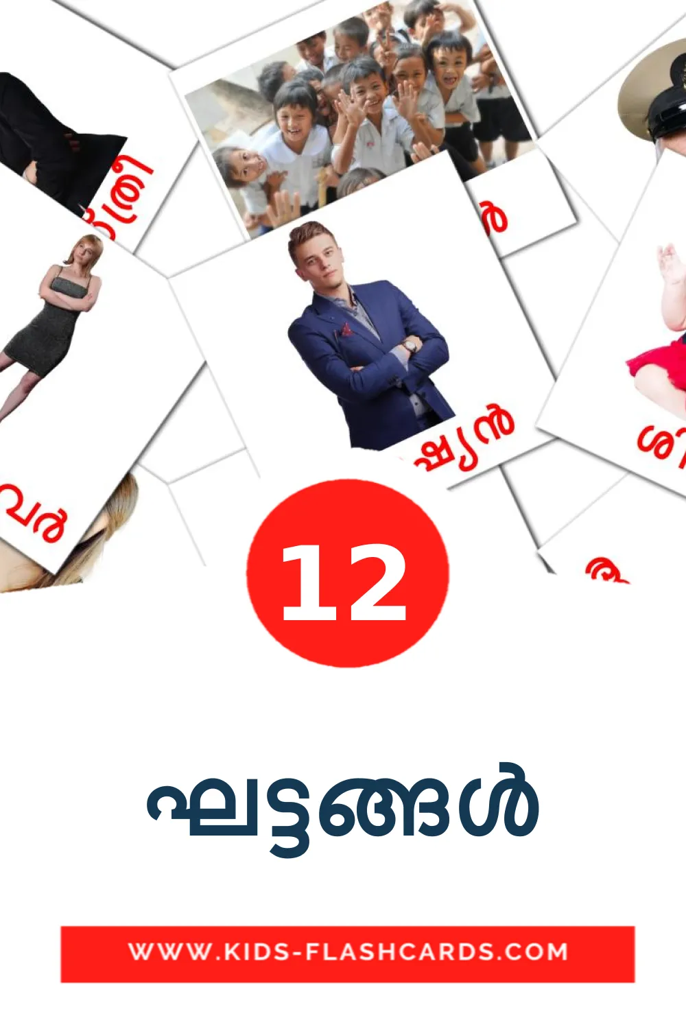 12 ഘട്ടങ്ങൾ Picture Cards for Kindergarden in malayalam