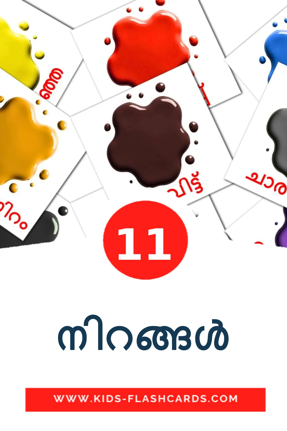 11 നിറങ്ങൾ Picture Cards for Kindergarden in malayalam