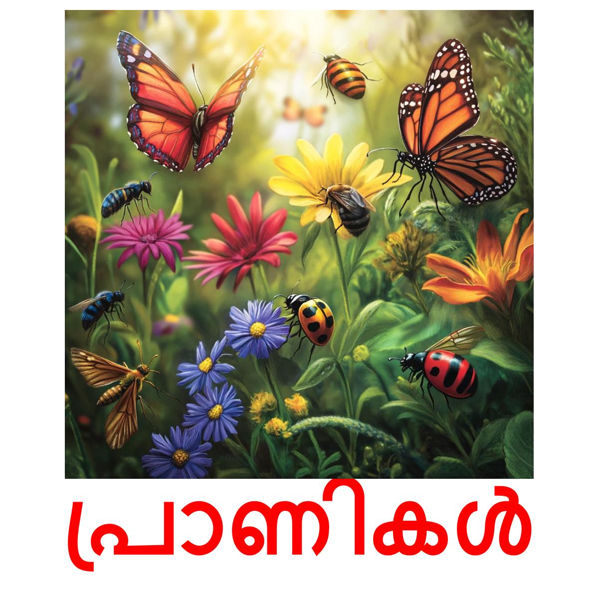 24 Printable Insects Flashcards in Malayalam (Free PDF)