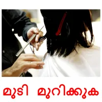 മുടി മുറിക്കുക cartes de vocabulaire