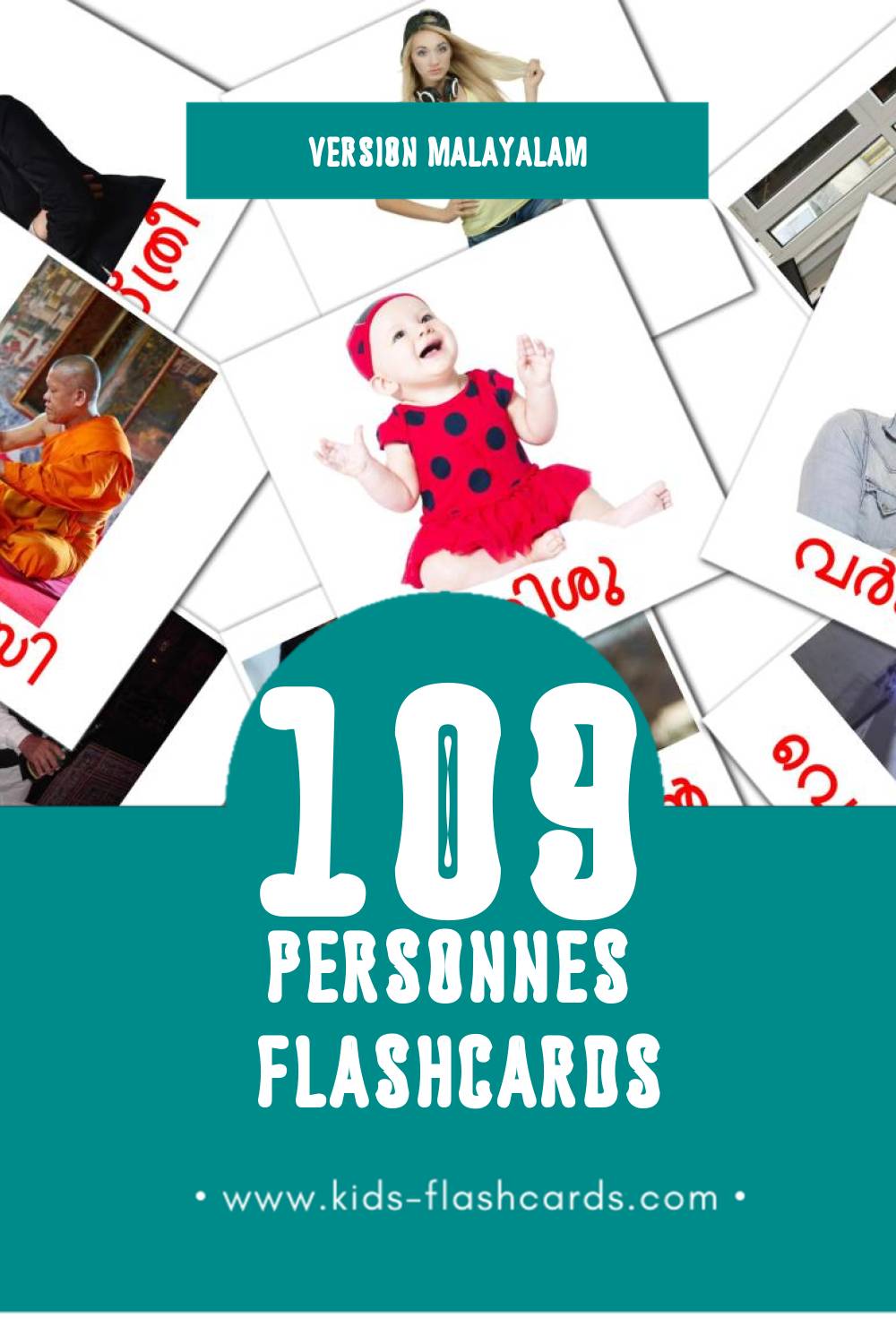 Flashcards Visual ആളുകൾ pour les tout-petits (109 cartes en Malayalam)
