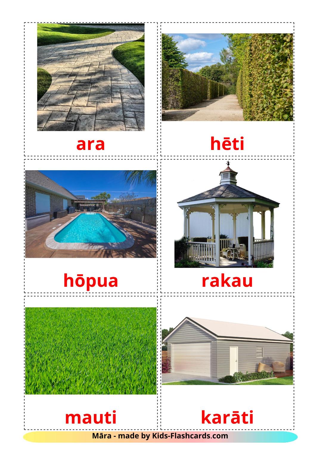 Garden - 18 Free Printable maori Flashcards 
