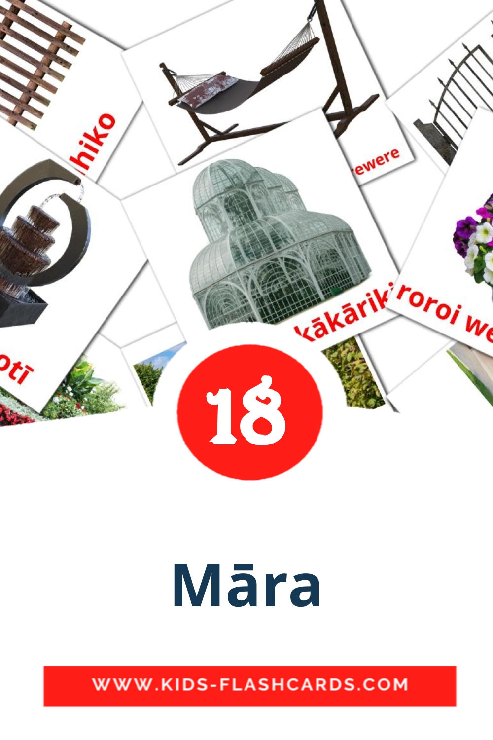 18 Māra Picture Cards for Kindergarden in maori