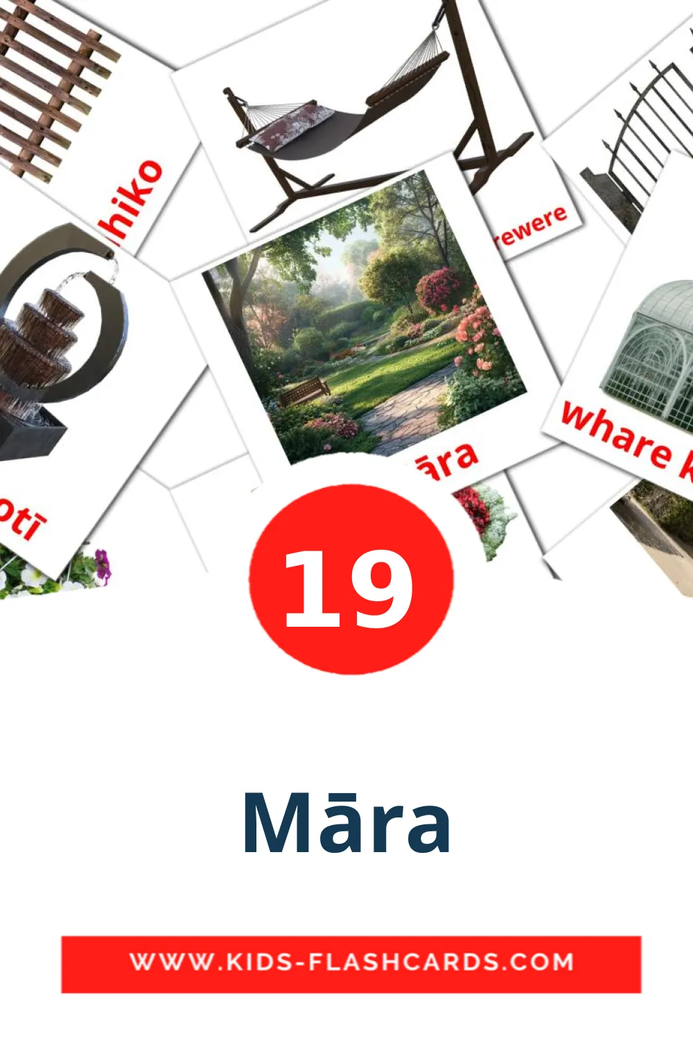 19 Māra Picture Cards for Kindergarden in maori