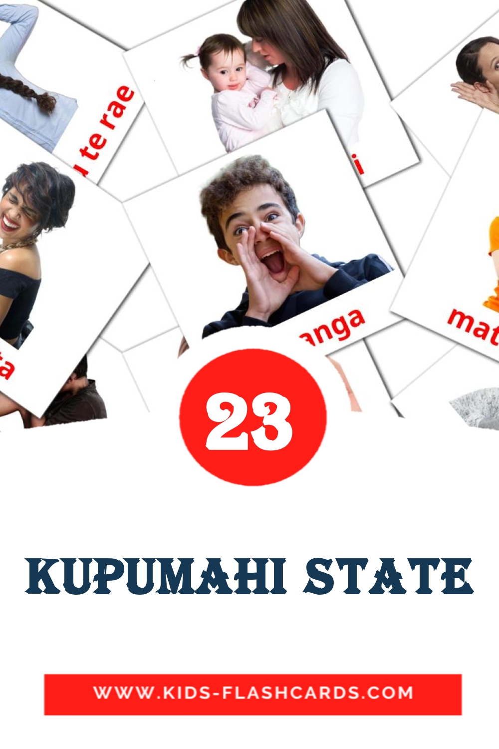 23 Kupumahi State fotokaarten voor kleuters in het maori