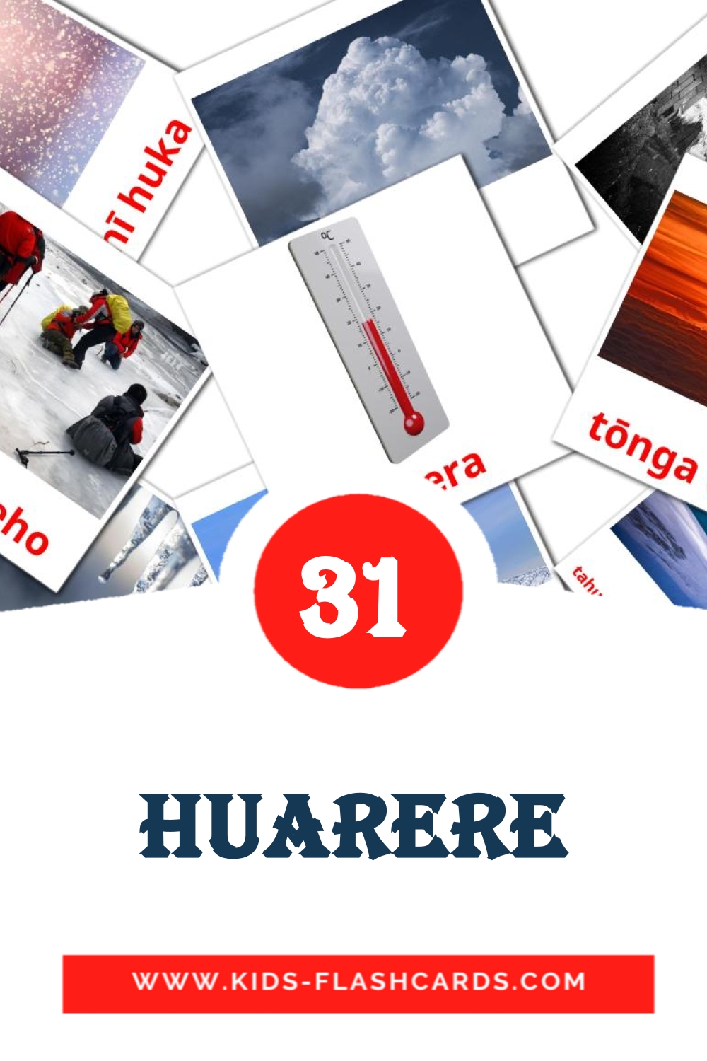 31 Huarere Picture Cards for Kindergarden in maori