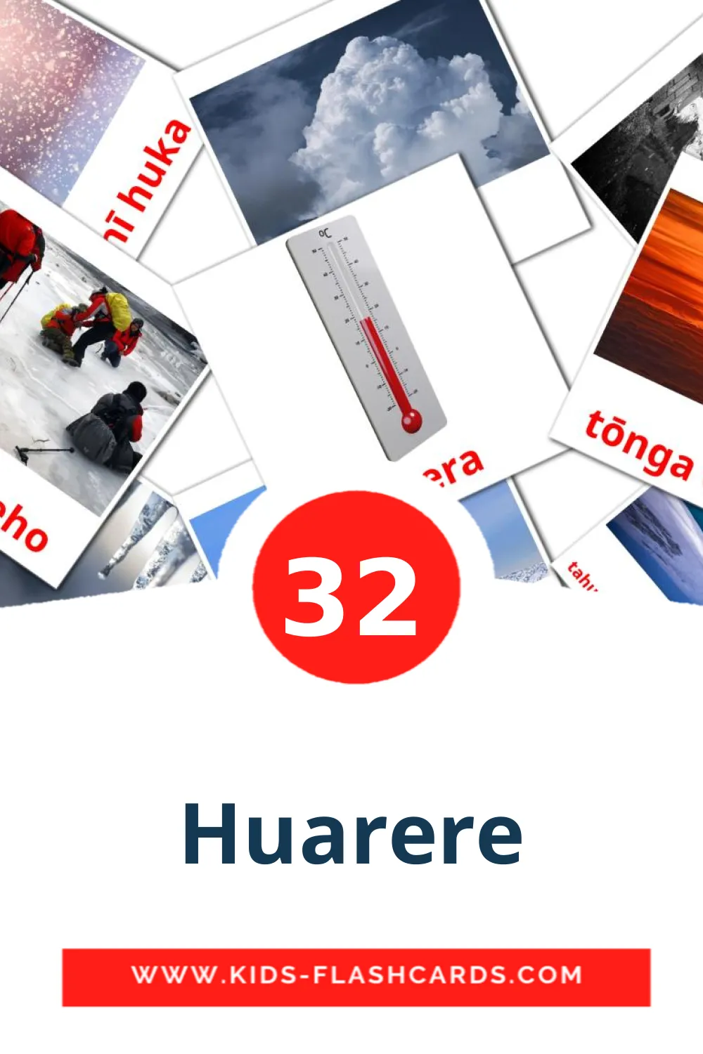 32 Huarere Picture Cards for Kindergarden in maori