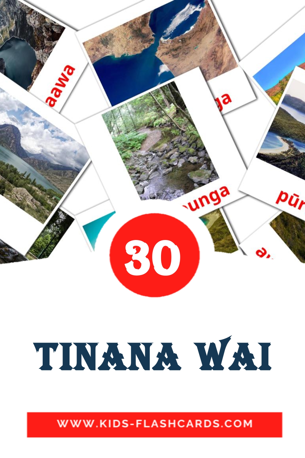 30 tarjetas didacticas de Tinana wai para el jardín de infancia en maorí
