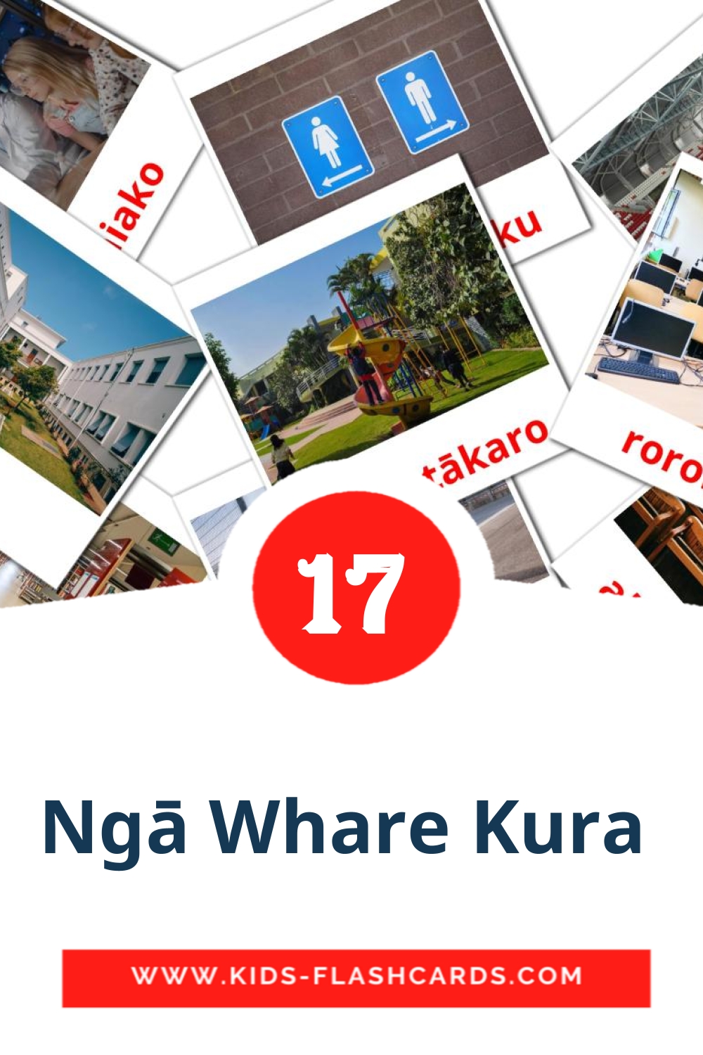 17 Ngā Whare Kura  Picture Cards for Kindergarden in maori