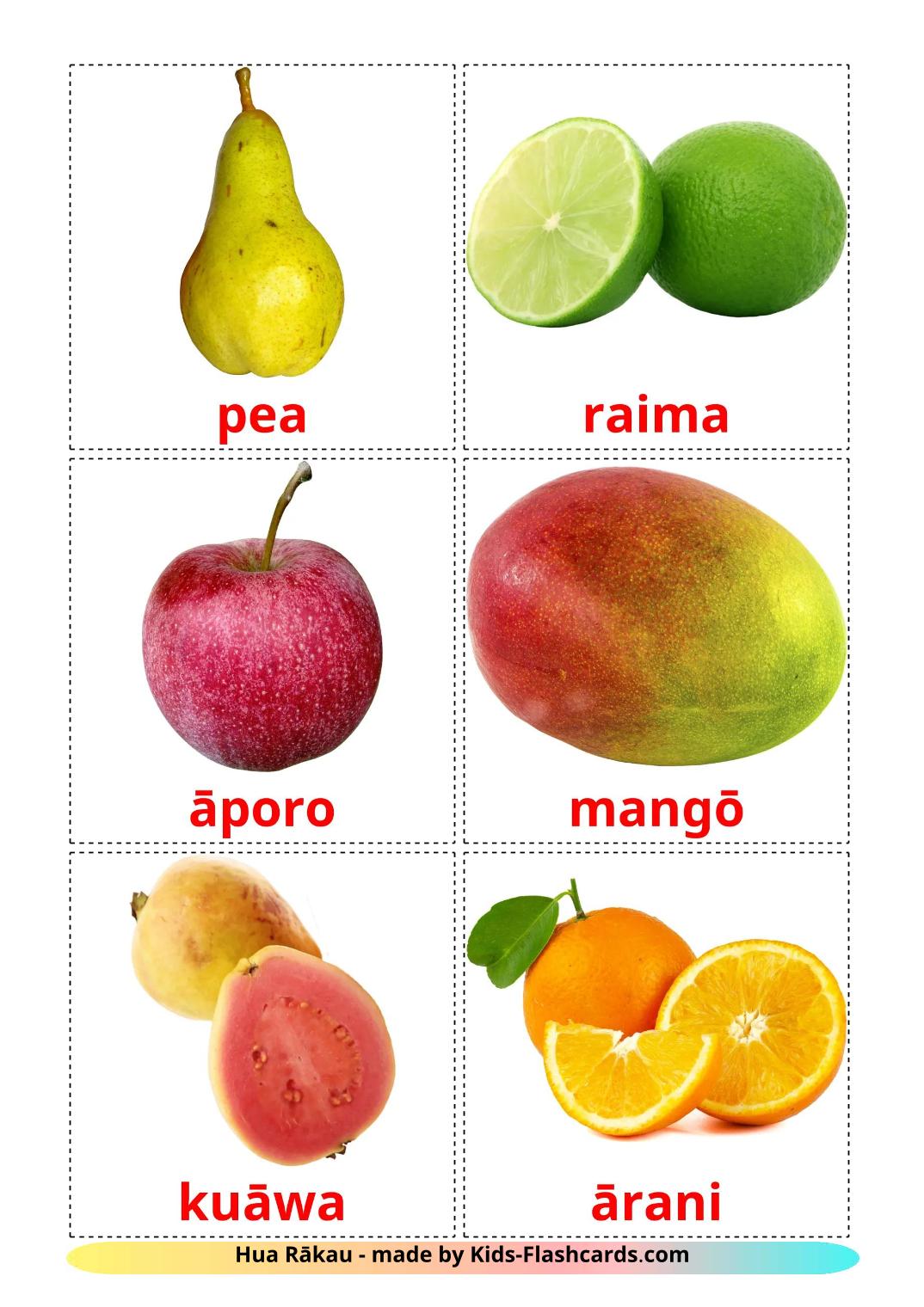 Frutta - 21 flashcards maori stampabili gratuitamente