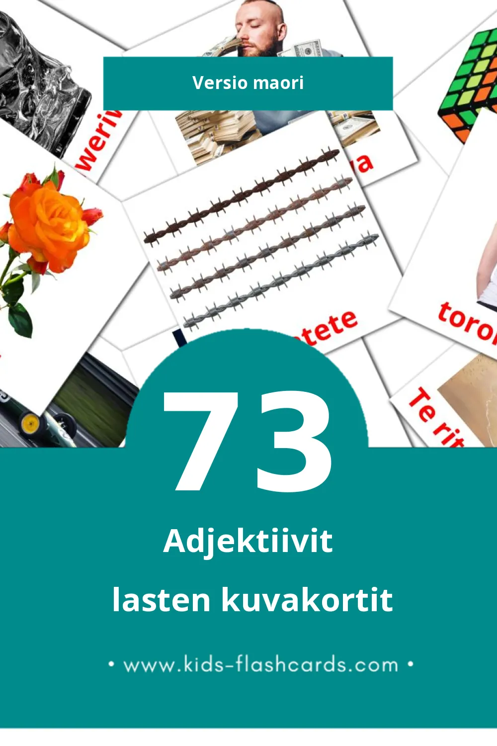 Kupuāhua lasten kuvakortit pikkulapsille (73 korttia Maoriksi)