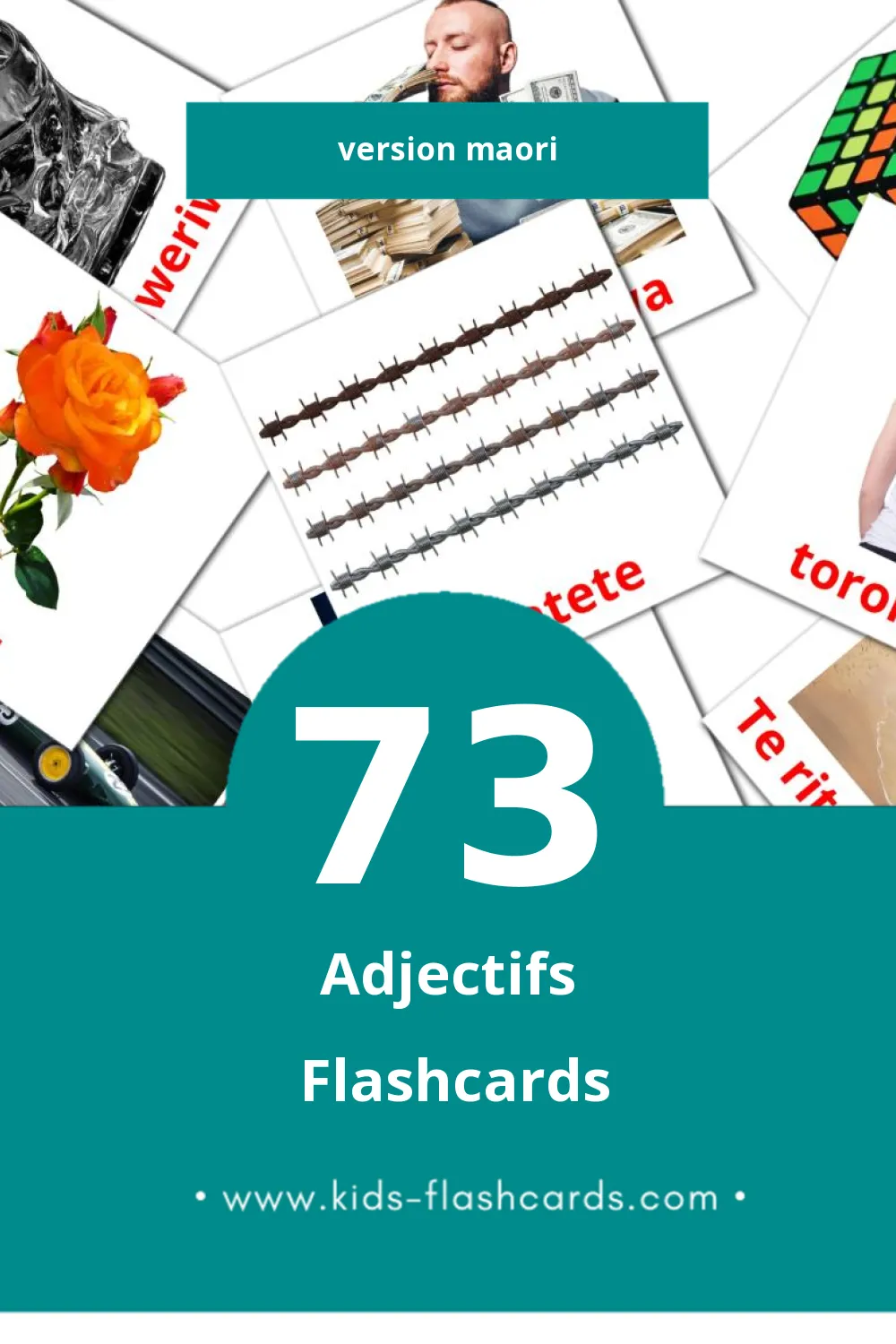 Flashcards Visual Kupuāhua pour les tout-petits (73 cartes en Maori)