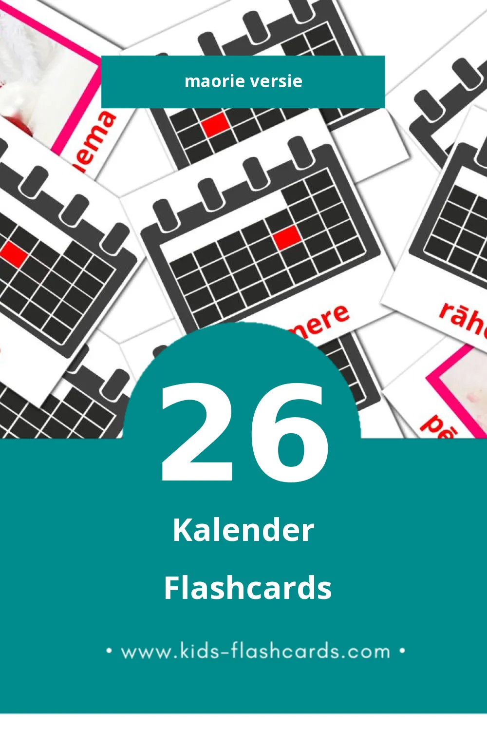 Visuele maramataka Flashcards voor Kleuters (26 kaarten in het Maori)