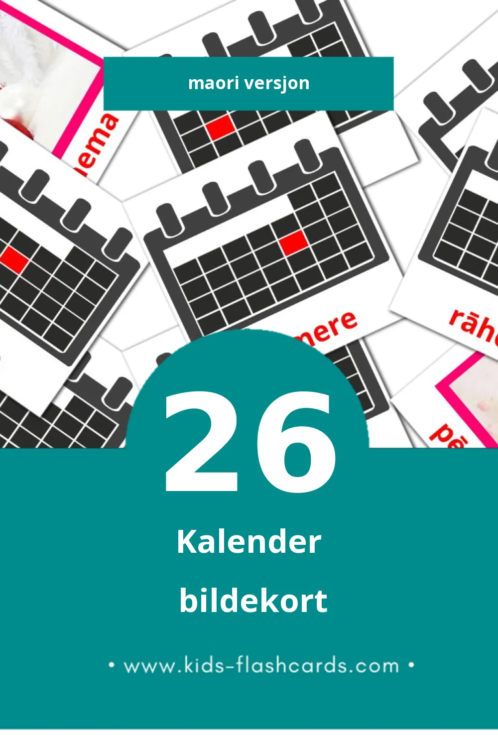 Visuelle maramataka bildekort for småbarn (26 kort på Maori)
