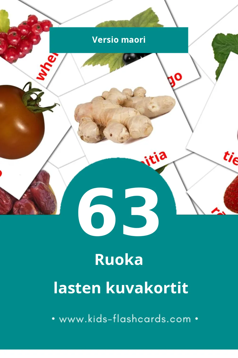 Kai lasten kuvakortit pikkulapsille (63 korttia Maoriksi)