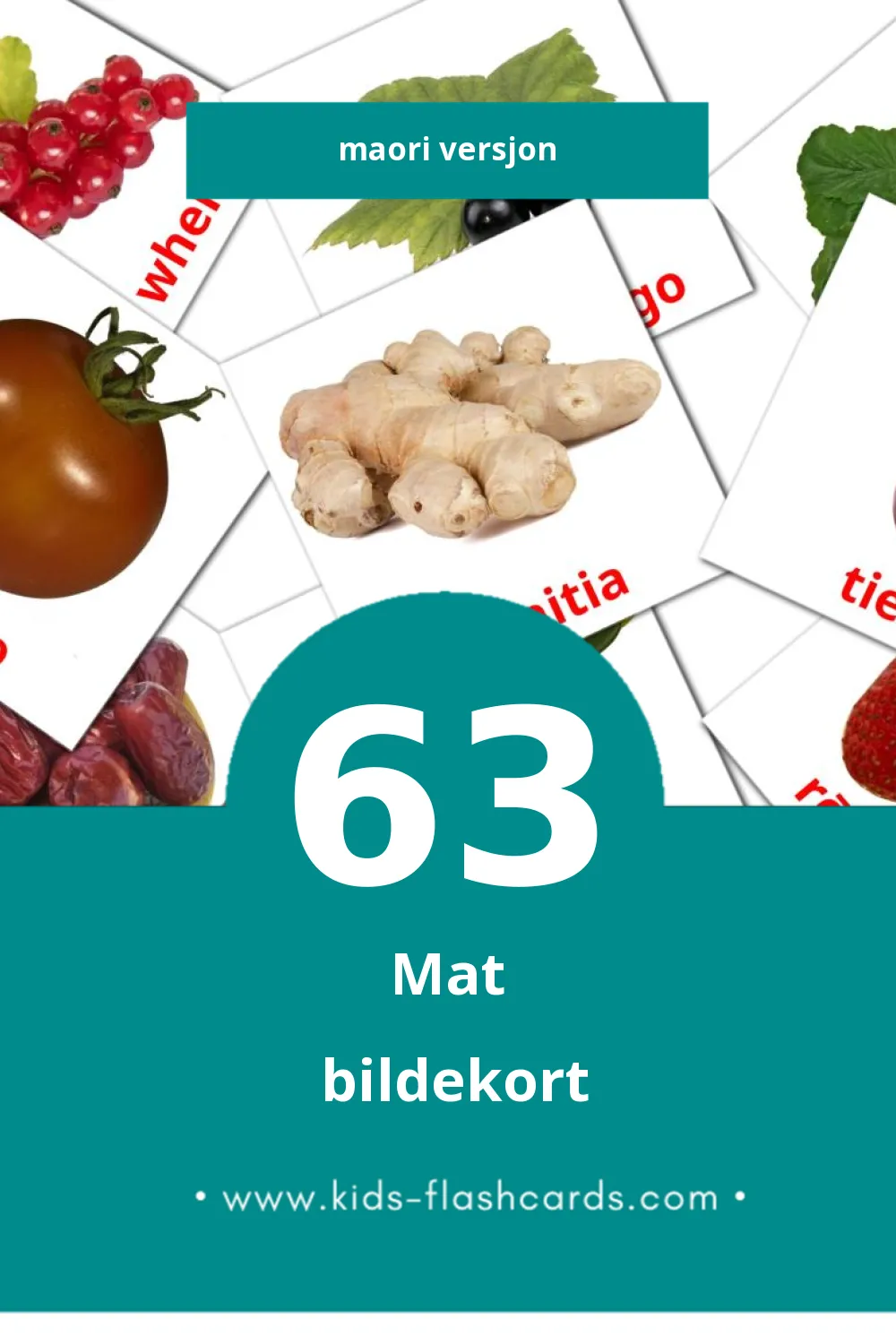 Visuelle Kai bildekort for småbarn (63 kort på Maori)