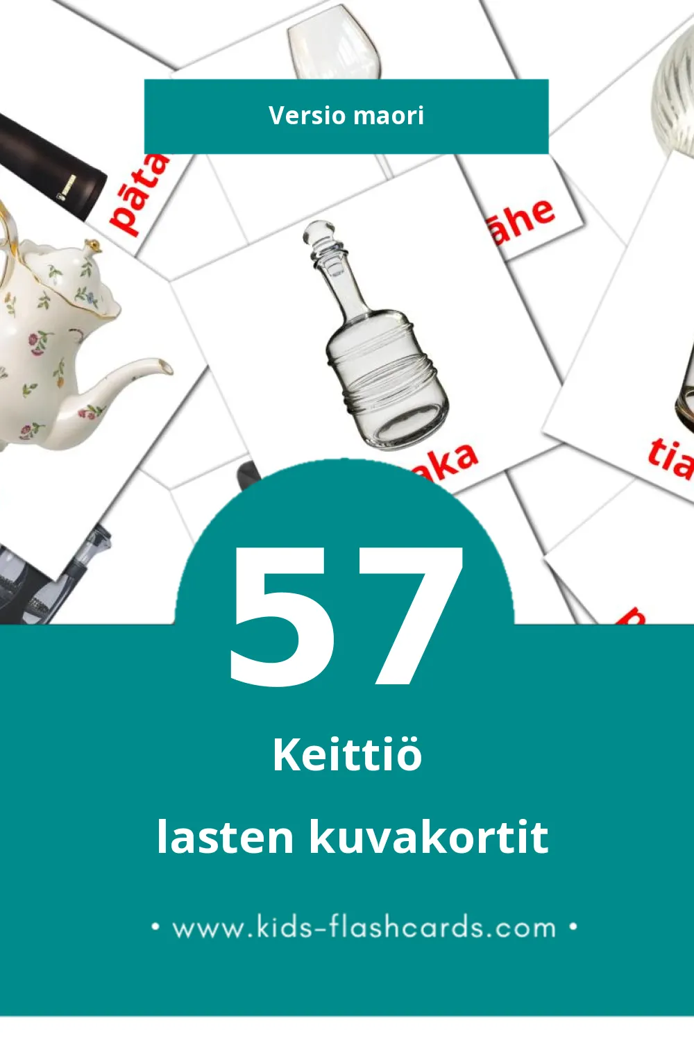 Kīhini lasten kuvakortit pikkulapsille (57 korttia Maoriksi)