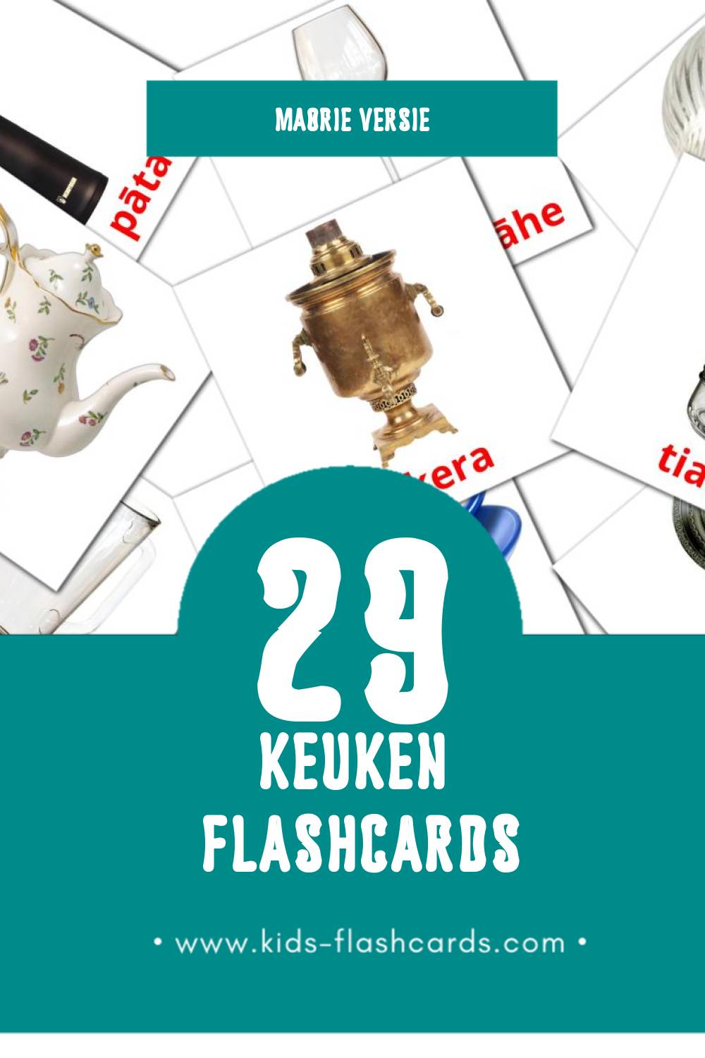 Visuele Kīhini Flashcards voor Kleuters (29 kaarten in het Maori)