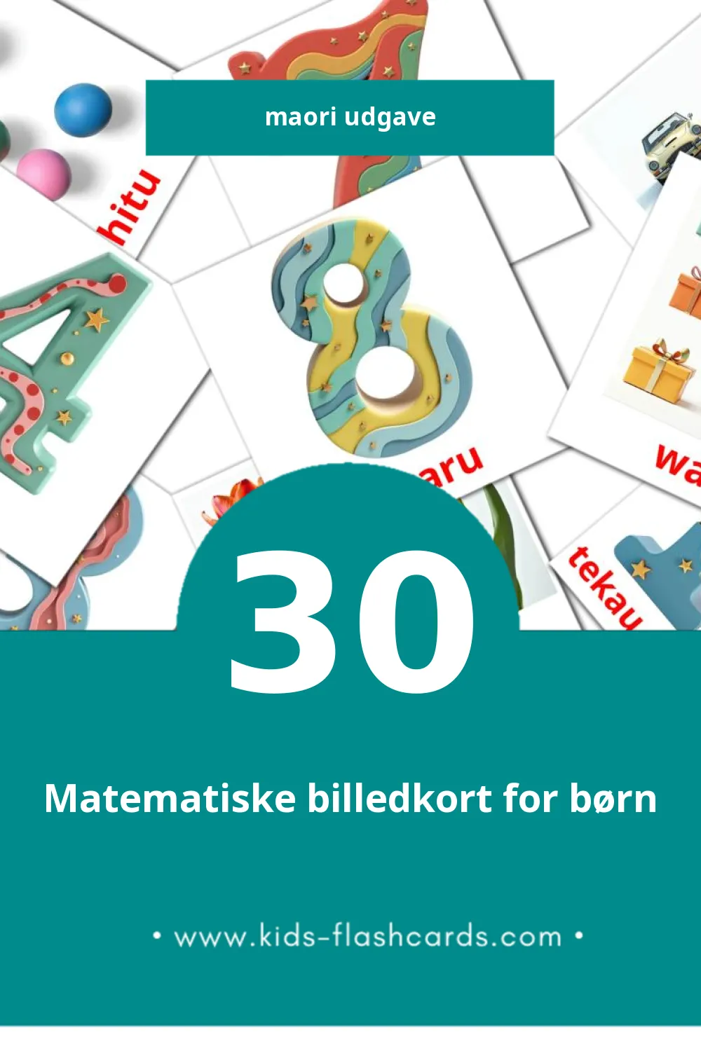 Visuelle billedkort for børn om Pāngarau til småbørn (30 kort på Maori)