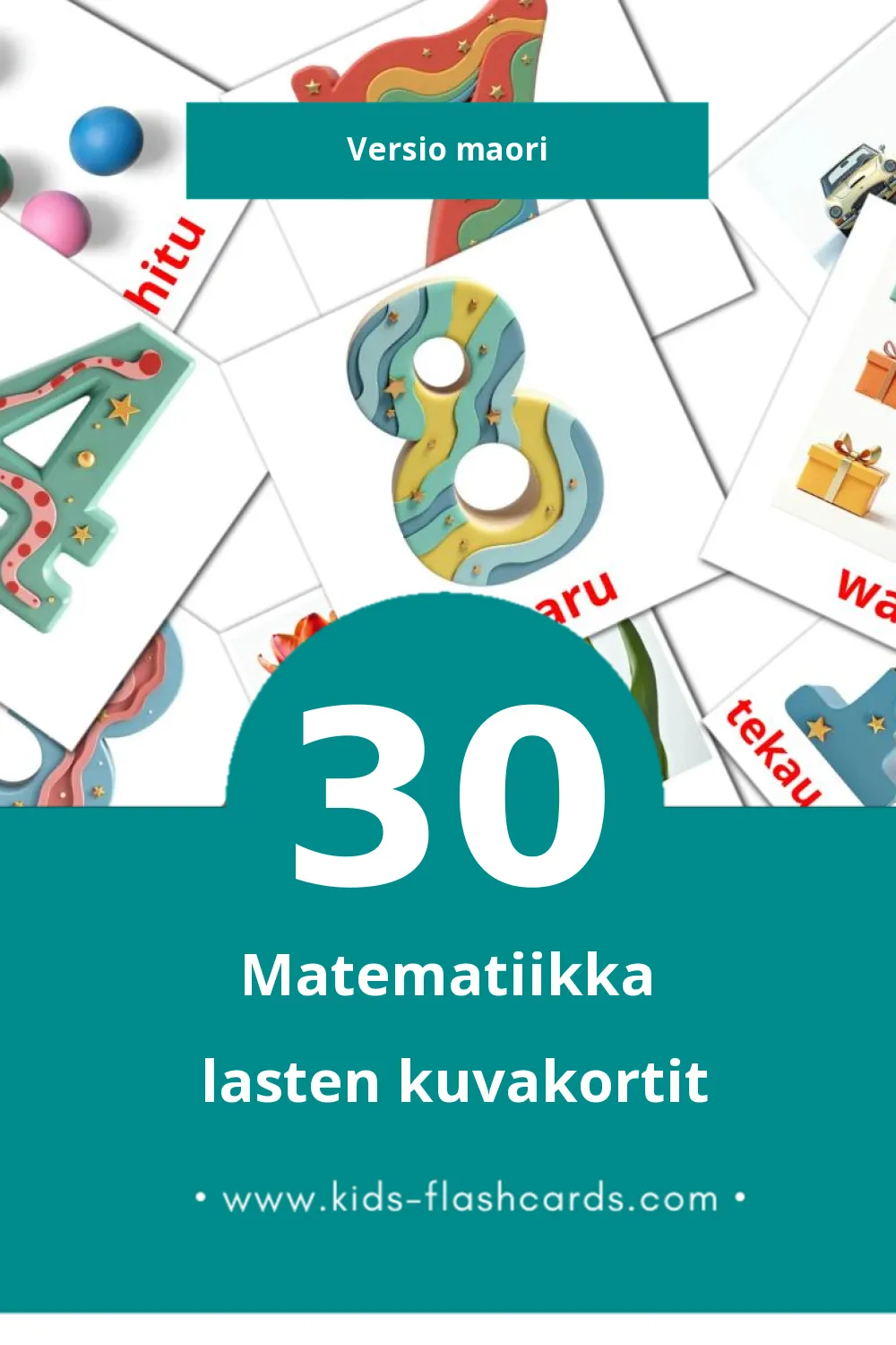 Pāngarau lasten kuvakortit pikkulapsille (30 korttia Maoriksi)